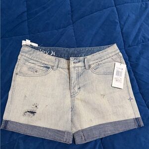 Hurley Women's Light Blue Jean Shorts